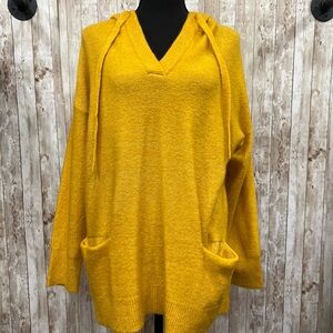 Marled Yellow V-Neck Sweater Relaxed‎ Fit